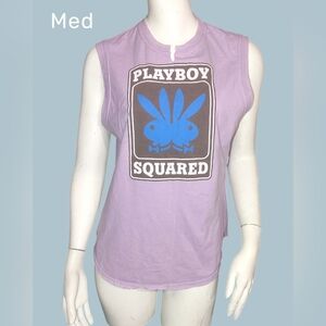 DSQUARED2 Purple Tank Top with Blue Graphic